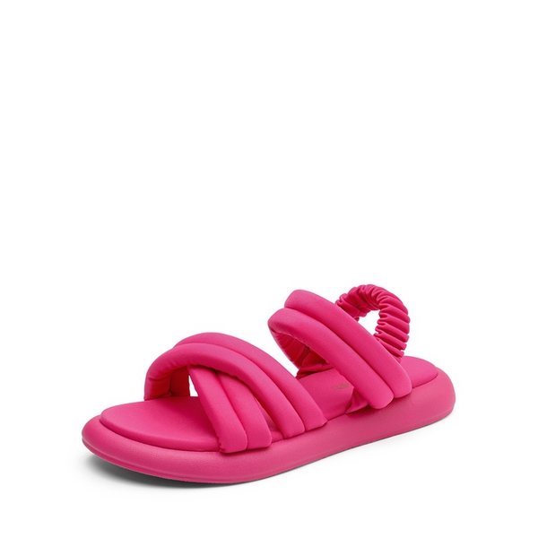 [Wonder Cloud] Artemis Strappy Cross Strap Flat Sandals - HOT PINK -  0